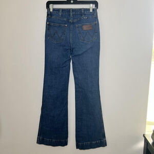 Wrangler Retro High Rise Trouser Jeans Womens 26 Blue Wide Leg Denim Medium Wash